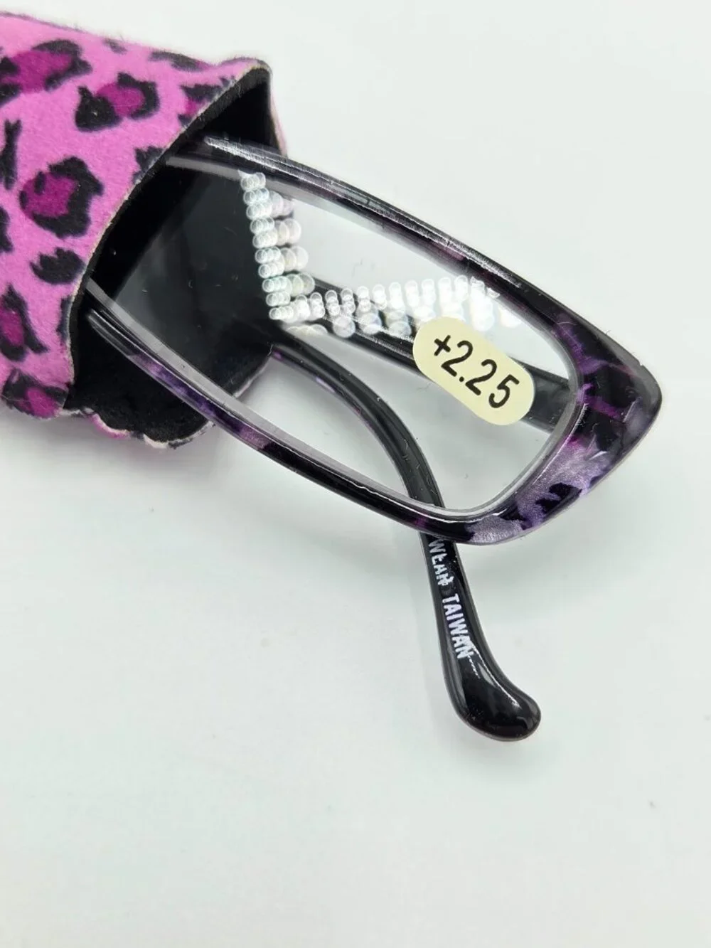 Reading Glasses with Matching Case - Purple Leopard Print